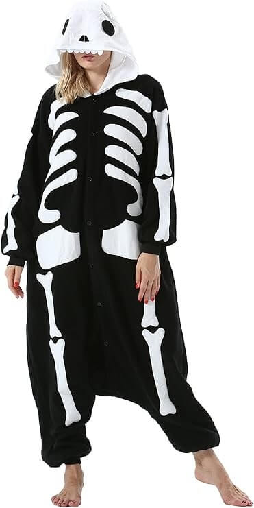 Cozy Skeleton Onesie Pajamas for Adults