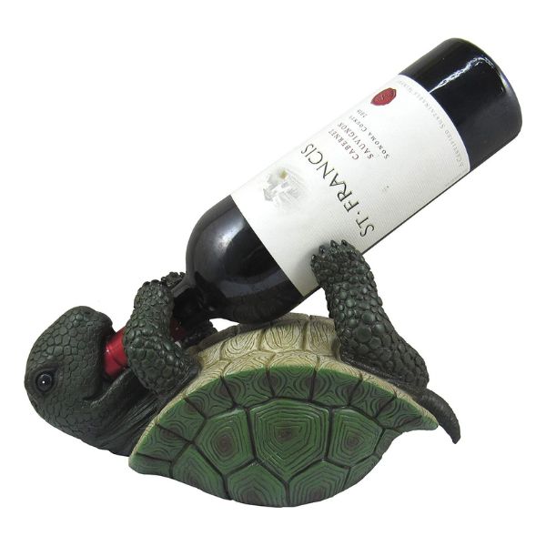 Slow and Steady Turtle Wine Bottle Holder, a unique home accessory for turtle gifts.