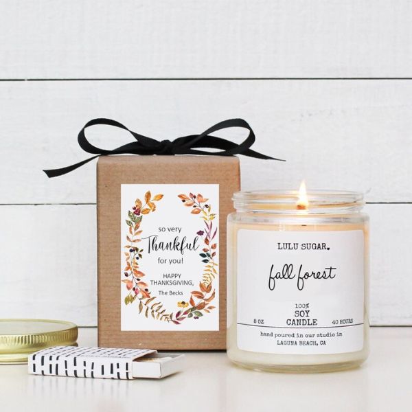 So Very Thankful For You Candle, a warm and aromatic thanksgiving teacher gift