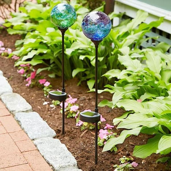 Eco-friendly solar stakes, decorative and sustainable gardening gifts for dad.