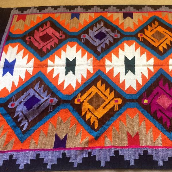 Ethnic Rug Frazada Blanket as a cozy addition for Americas Day decor.