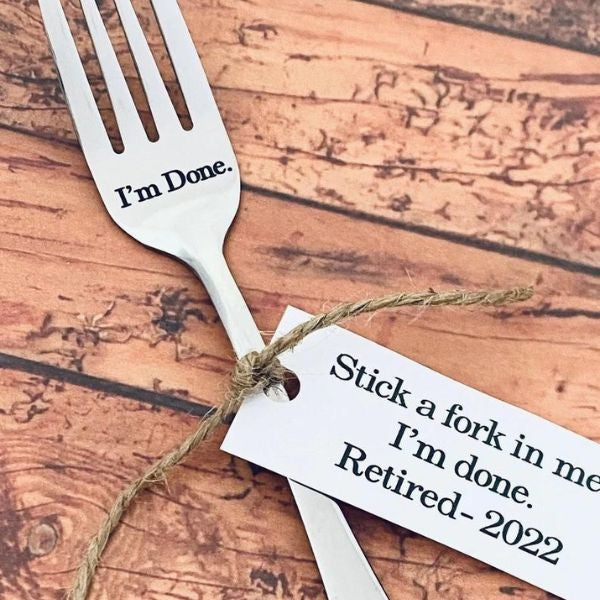 Quirky Stamped Fork, a daily reminder of dad's years of hard work