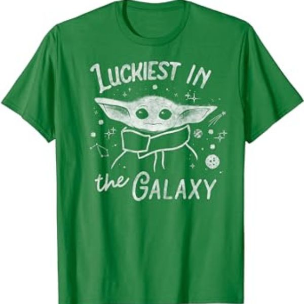 Embrace the luck of the Irish in The Mandalorian The Child Luckiest In The Galaxy T-Shirt, a Star Wars-inspired St. Patrick's Day delight.