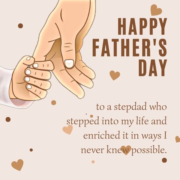 Heartwarming Father's Day greeting card for a stepdad with a loving message