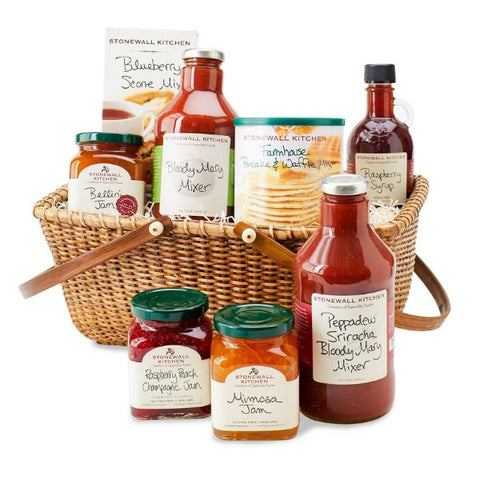 Stonewall Kitchen Brunch Gift Basket, a gourmet morning delight for family gift basket ideas.