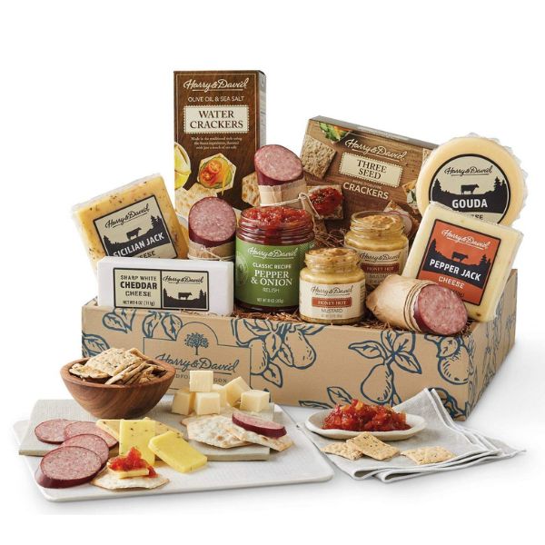 Supreme Meat and Cheese Gift Box, a gourmet addition to family gift basket ideas.