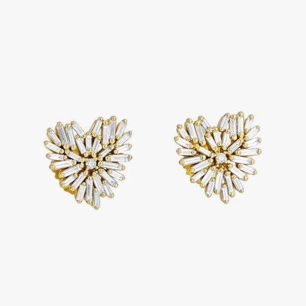 Suzanne Kalan 18k Gold Diamond Firework Stud Earrings, a luxurious and sparkling best friend gift.