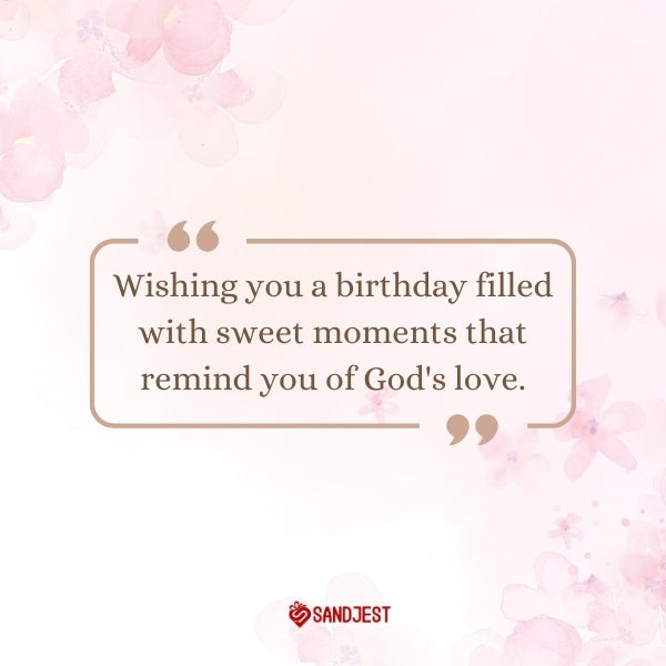 Convey warmth and affection with sweet Christian birthday wishes on a pastel-themed greeting card