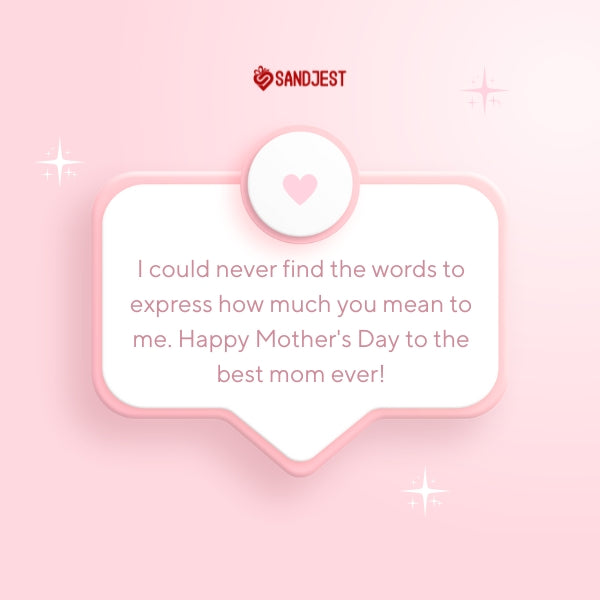 Soft pink background enhancing a sweet Mother's Day message for a loving wife.