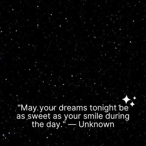 Good night text message for her with a starry sky background.