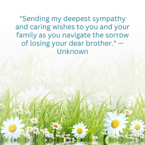 Sympathy message for coworker on the loss of brother; daisy flowers background image.