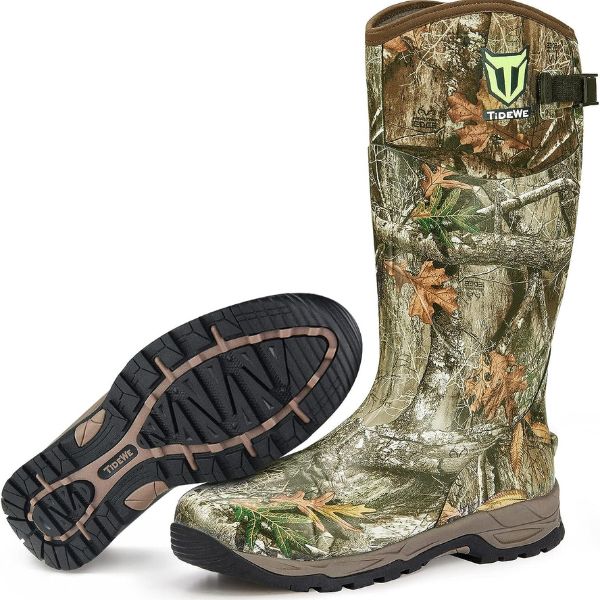 TIDEWE Rubber Hunting Boots, durable and comfortable, perfect for hunting expeditions.