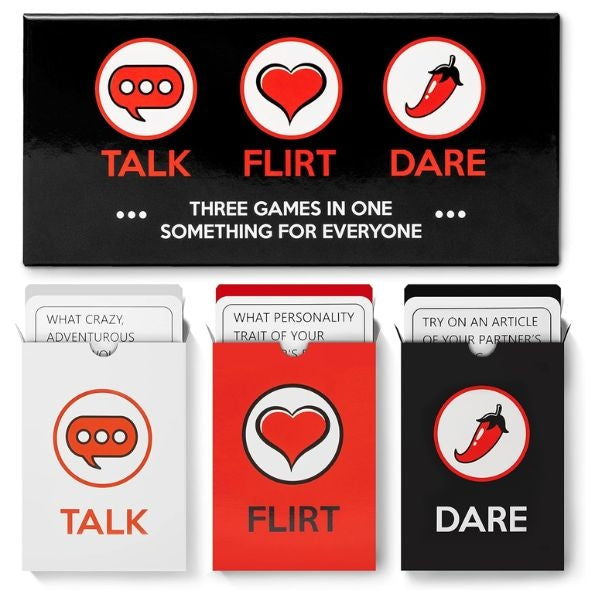 Talk, Flirt, Dare: Date Night Box Set adds excitement to Last Minute Valentine's Day Gifts.