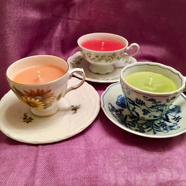 Tea Cup Candles, a creative and aromatic gift for tea and candle lovers.