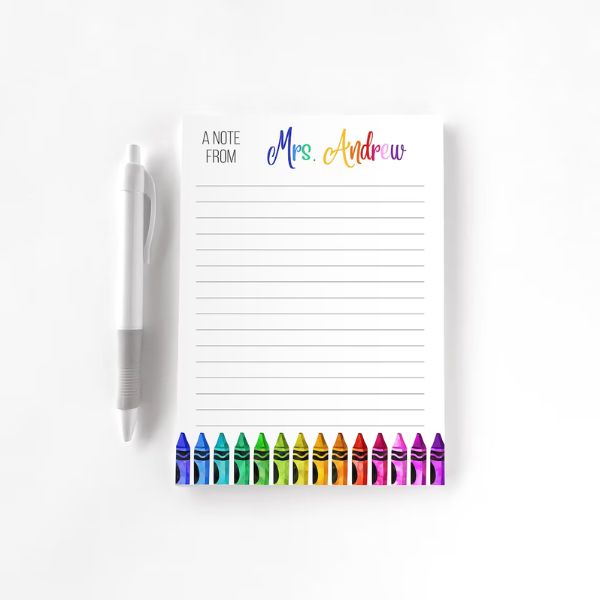 Teacher Personalized Notepad, a useful and personalized gift for daycare educators.