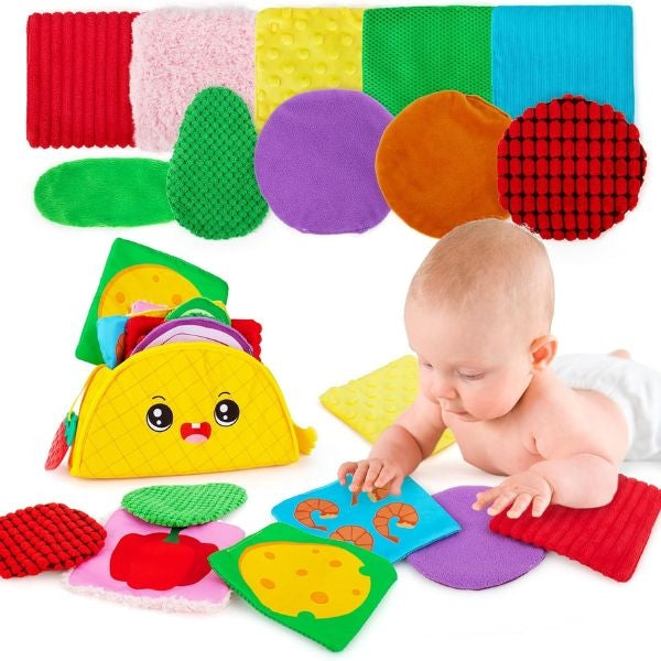 Explore tactile sensations with a textured taco toy set, a delightful pick among Christmas gifts for baby.