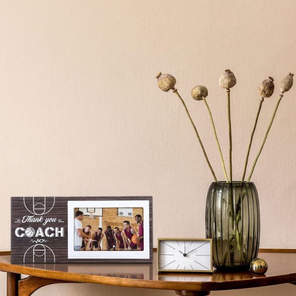 Thank You Coach picture frame with photo - sentimental basketball coach gifts