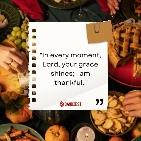A serene Thanksgiving image with a quote dedicated to giving thanks to God.
