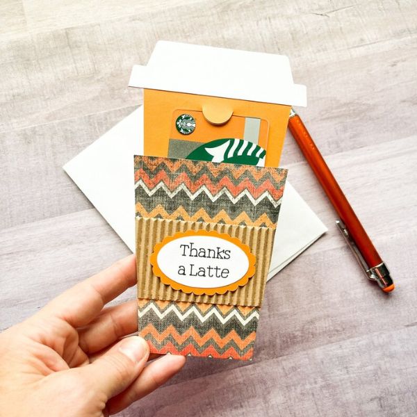 Thanks a Latte Gift Card Holder, a perfect thanksgiving teacher gift for coffee lovers.