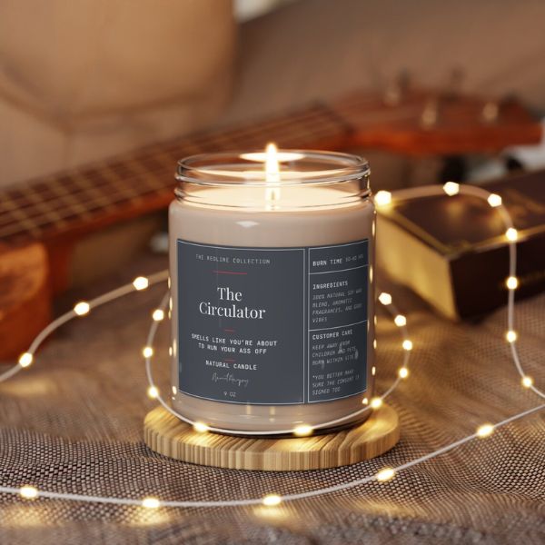The Circulator Scented Soy Candle 9oz sets a relaxing mood.