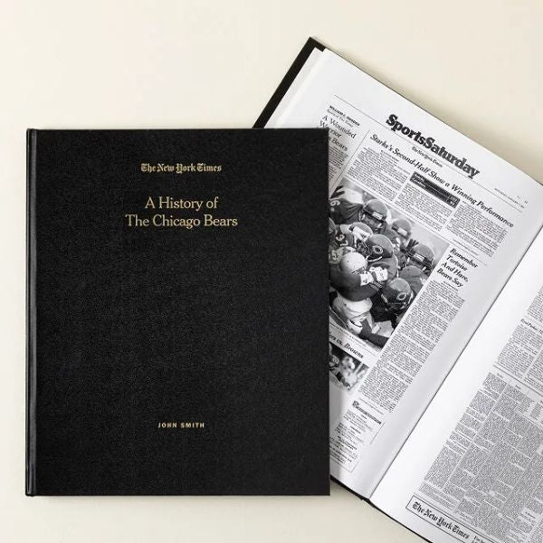 Celebrate his love for football with The New York Times Custom Football Book, a unique sports gift.