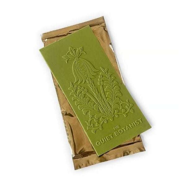 The Quiet Botanist Matcha Rose Chocolate Bar, a unique and tasteful best friend gift.