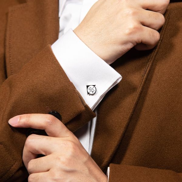 "Section Mark" Cufflinks, a subtle nod to architectural detailing for the fashion-forward architect.