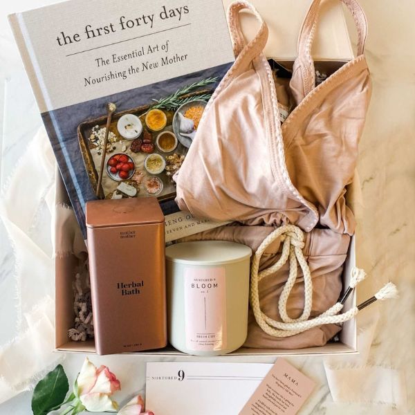 The Soothing Recovery Postpartum Gift Box, a nurturing push gift for a wife.