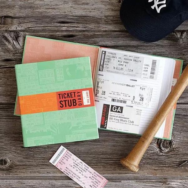 Ticket Stub Diary, a sentimental anniversary gift for boyfriends to preserve memories.