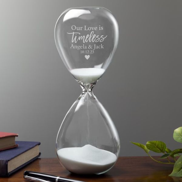 Timeless Love Personalized Sand Hourglass, an iconic symbol for a 30th anniversary.