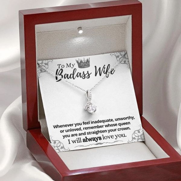 To My Badass Wife Pendant as a bold and loving Easter gift for a wife.