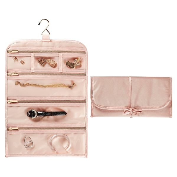 Travel Jewelry Roll, a stylish and practical cotton anniversary gift for on-the-go accessories.