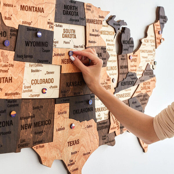 Traveler’s map of the United States, great for planning adventures post-retirement.