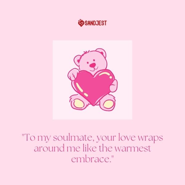 A charming bear illustration with a heart brings a sweet sentiment to a true love quote for a boyfriend.