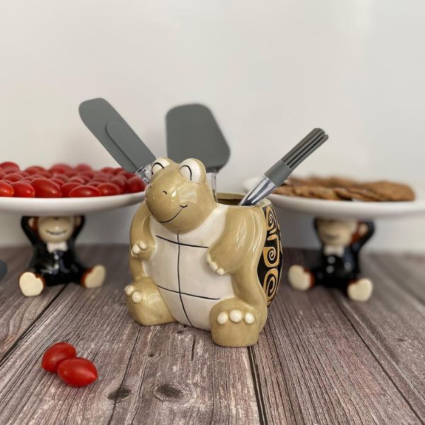 Turtle Kitchen Utensil Holder, combining functionality and charm in turtle gifts.