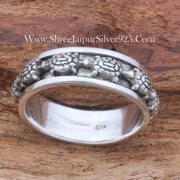 Turtle Spinning Silver Spinner Ring, a playful and soothing item in turtle gifts.