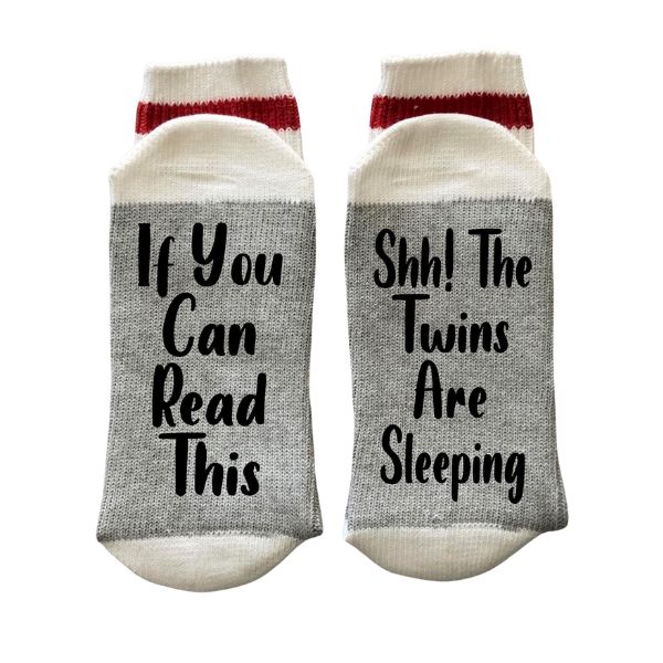 Step into twin joy with our twin-themed socks is a playful twin mom gift