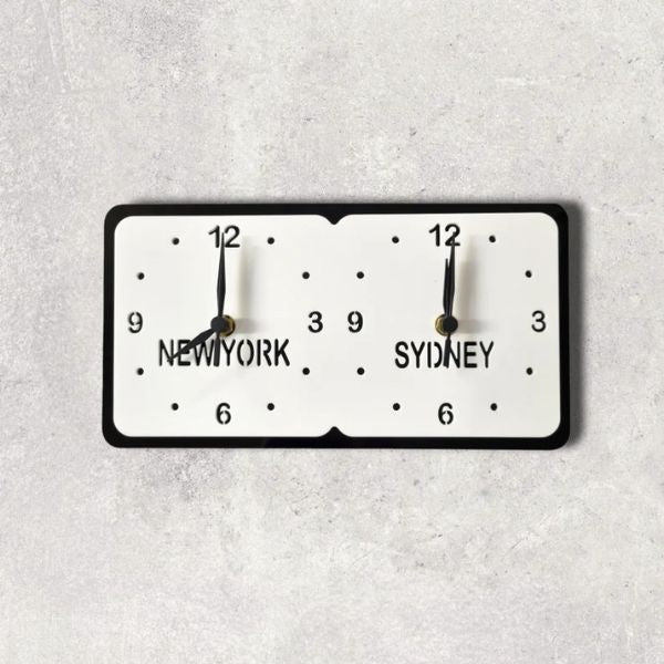 Two Time Zone Clock, helping long-distance couples keep track of each other's time.