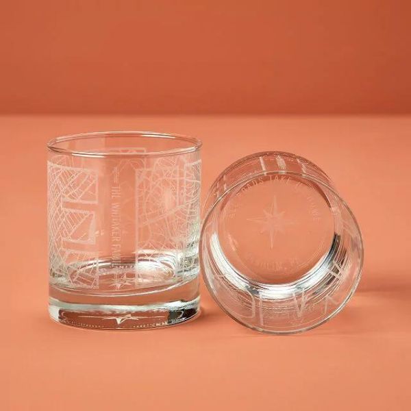 Uncommon Goods All Roads Take Us Home Map Glass Duo, a personalized 40th anniversary gift.