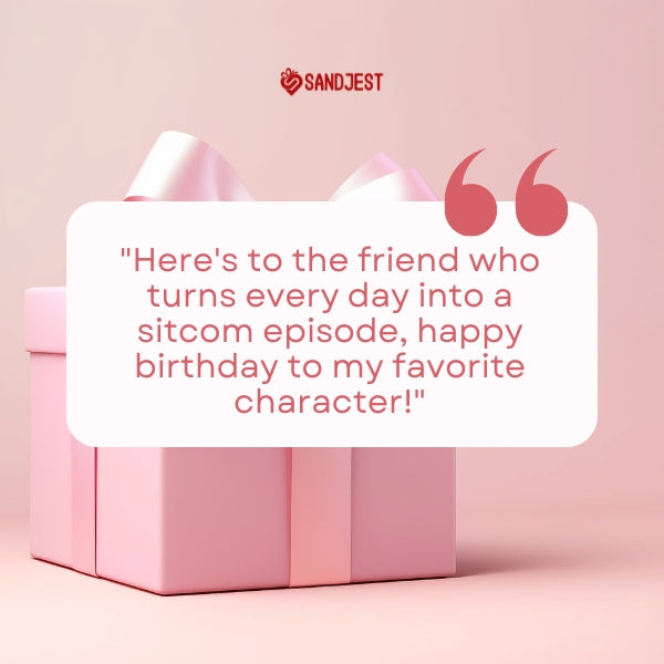 A pink birthday box with a Unique Birthday Wishes for a Best Friend.