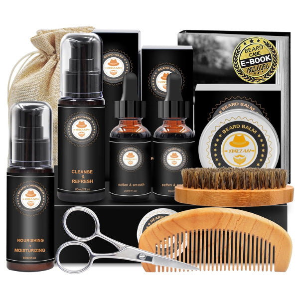 Level up your grooming game with this top-notch, upgraded beard grooming kit!