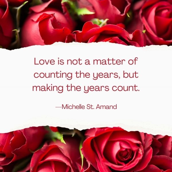 Elegant roses with Valentine's Day quotes for her
