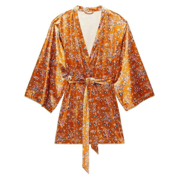 Luxurious velvet short robe, a perfect last minute Valentine's Day gift for cozy evenings.