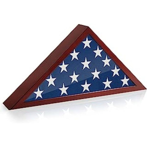 Elegant display case for showcasing a folded burial flag in honor of a veteran