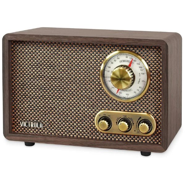 Victrola Retro Wood Bluetooth FM/AM Radio, a nostalgic Fathers Day gift from son.