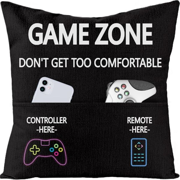 Video Game Pillow Cover, a fun and cozy anniversary gift for gamer boyfriends.