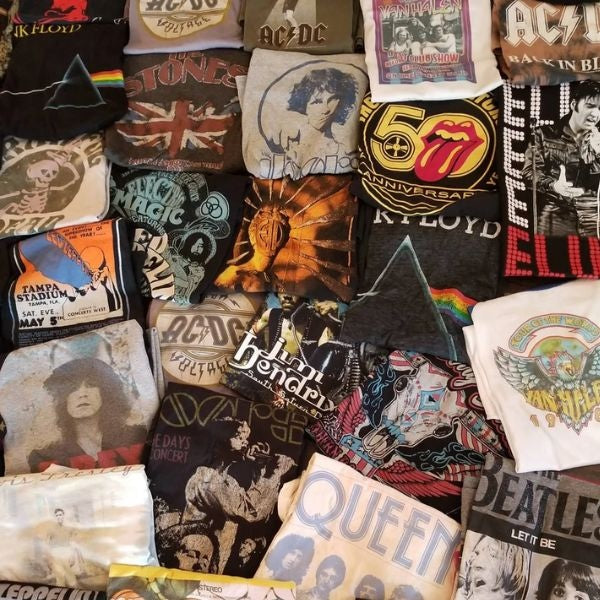 Take dad on a nostalgia trip with a Vintage Band T-Shirt Collection, a groovy 60th birthday gift.