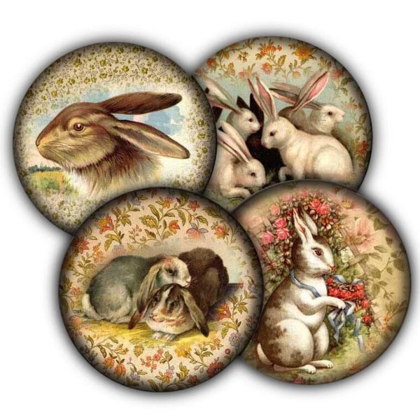 Vintage Bunny Rabbit Coaster Set is a nostalgic and useful Easter gift for protecting surfaces.
