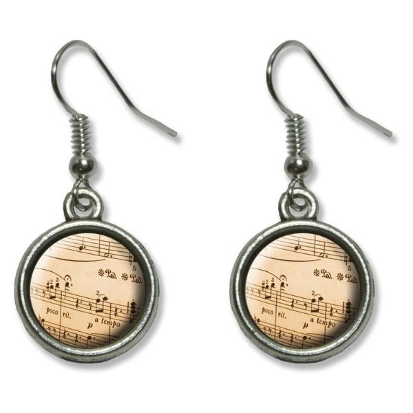 Wear your love for vintage music with the Vintage Sheet Music Earrings, a unique and nostalgic accessory for the music connoisseur