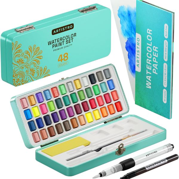 Watercolor Paint Set, a vibrant and affordable gift choice for friends who love to paint and explore colors.